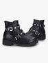 Bottines à sangles perlées et clous - Noir - 5