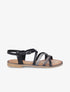 Nu-pieds en simili à ganses entrelacées irisées - Noir - 5