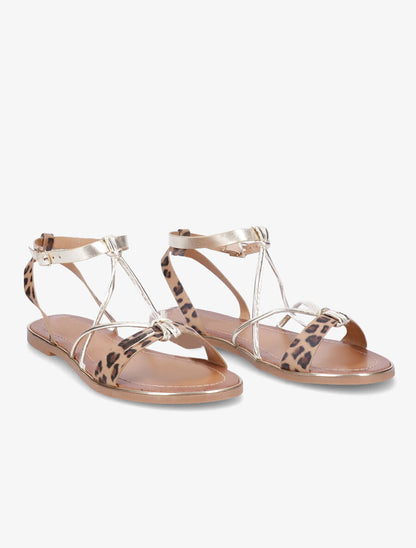 Nu-pieds à ganses et brides irisées - Léopard - 4