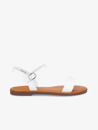 Nu-pieds basiques en simili - Blanc - 2