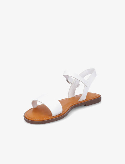 Nu-pieds basiques en simili - Blanc - 4