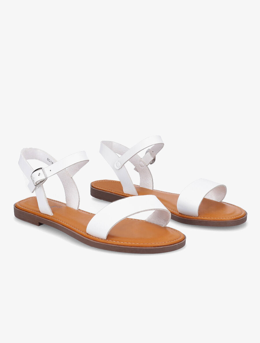 Nu-pieds basiques en simili - Blanc - 5