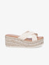Mules compensées en raphia - Beige - 5