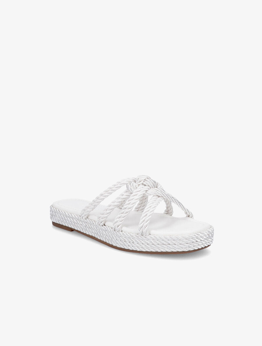 Claquettes à ganses entelacées - Blanc - 2