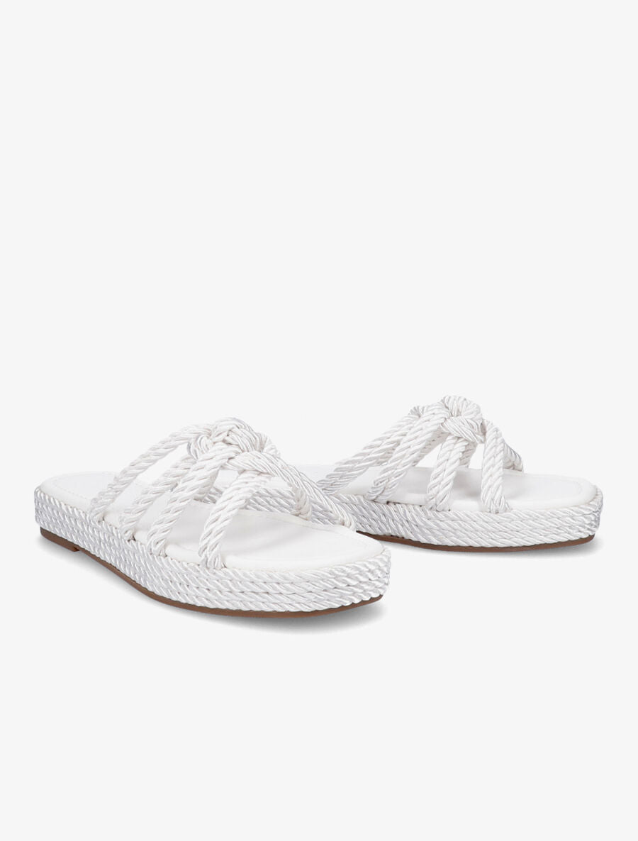 Claquettes à ganses entelacées - Blanc - 4