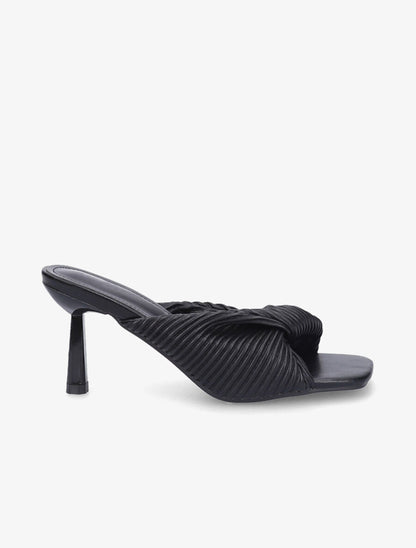 Mules torsadées à talon aiguille - Noir - 1