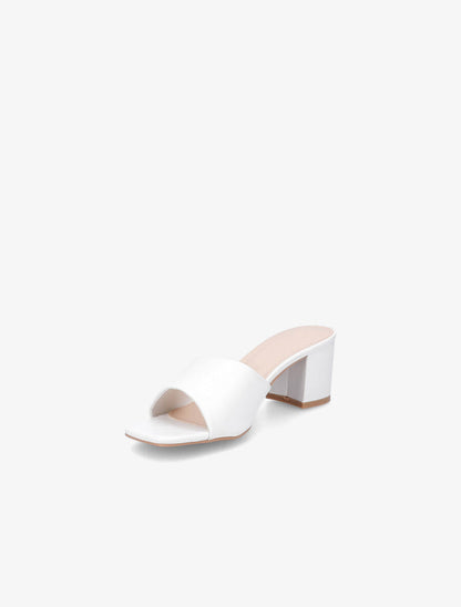 Mules classiques en simili - Blanc - 3