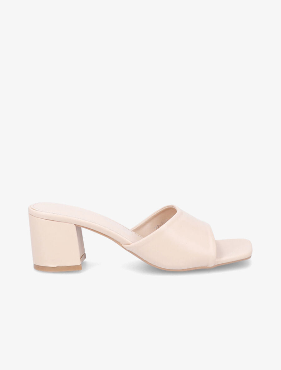 Mules classiques en simili - Beige - 5