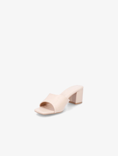 Mules classiques en simili - Beige - 3