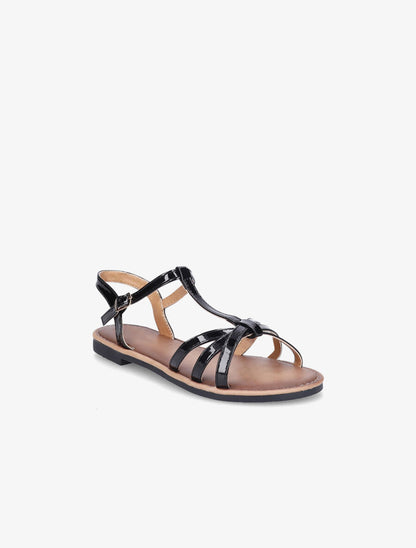 Nu-pieds vernis croisés - Noir - 2