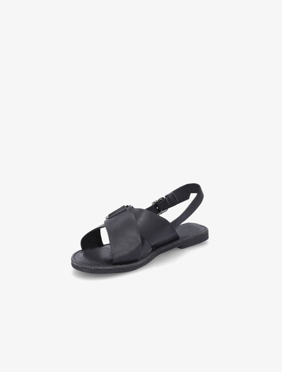 Nu-pieds croisés en simili - Noir - 3