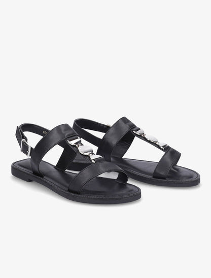 Nu-pieds bride à empiècement métallique - Noir - 4