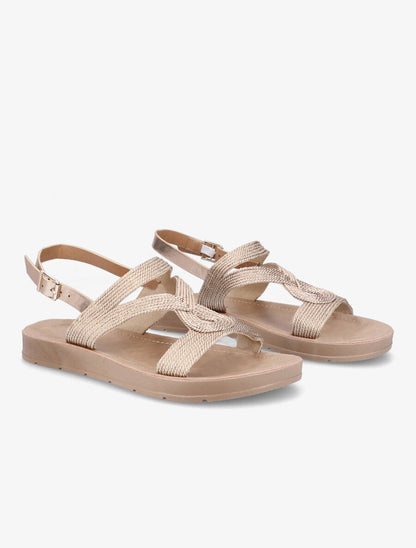 Nu-pieds à cordes entrelacées - Rose gold - 4