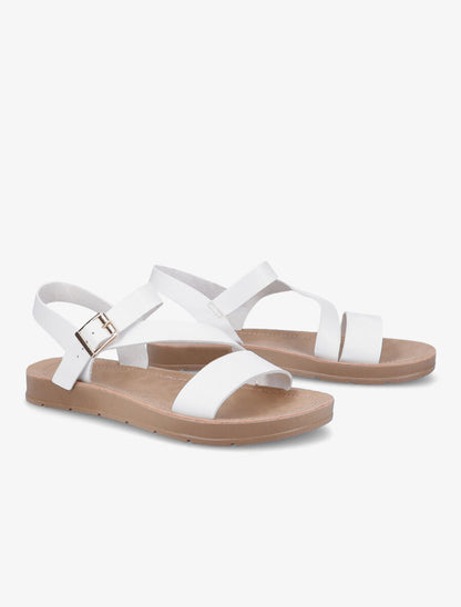 Nu-pieds bride en diagonal - Blanc - 4