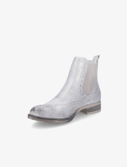 Bottines bi-matière effet patiné - Argent - 3