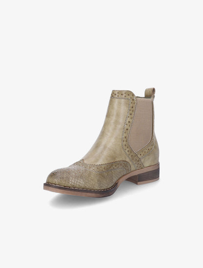Bottines bi-matière effet patiné - Kaki - 3