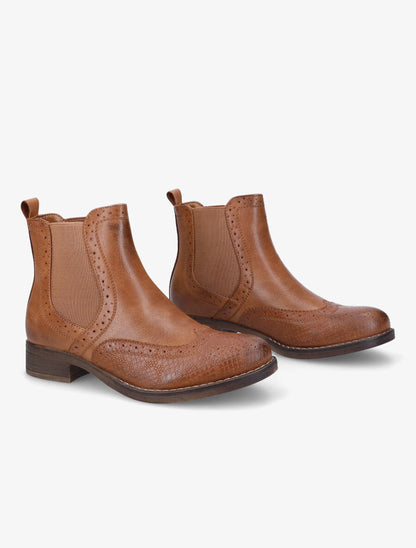 Bottines bi-matière effet patiné - Camel - 4