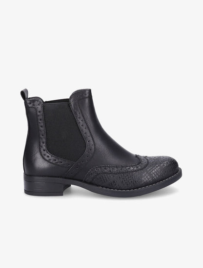 Bottines bi-matière effet patiné - Noir - 1