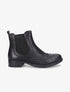 Bottines bi-matière effet patiné - Noir - 1