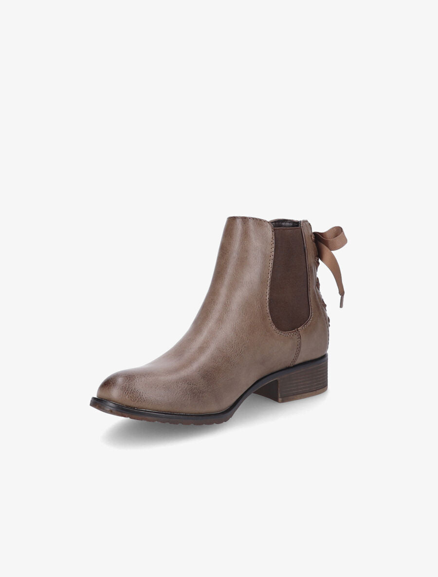 Bottines à contrefort corseté - Taupe - 3