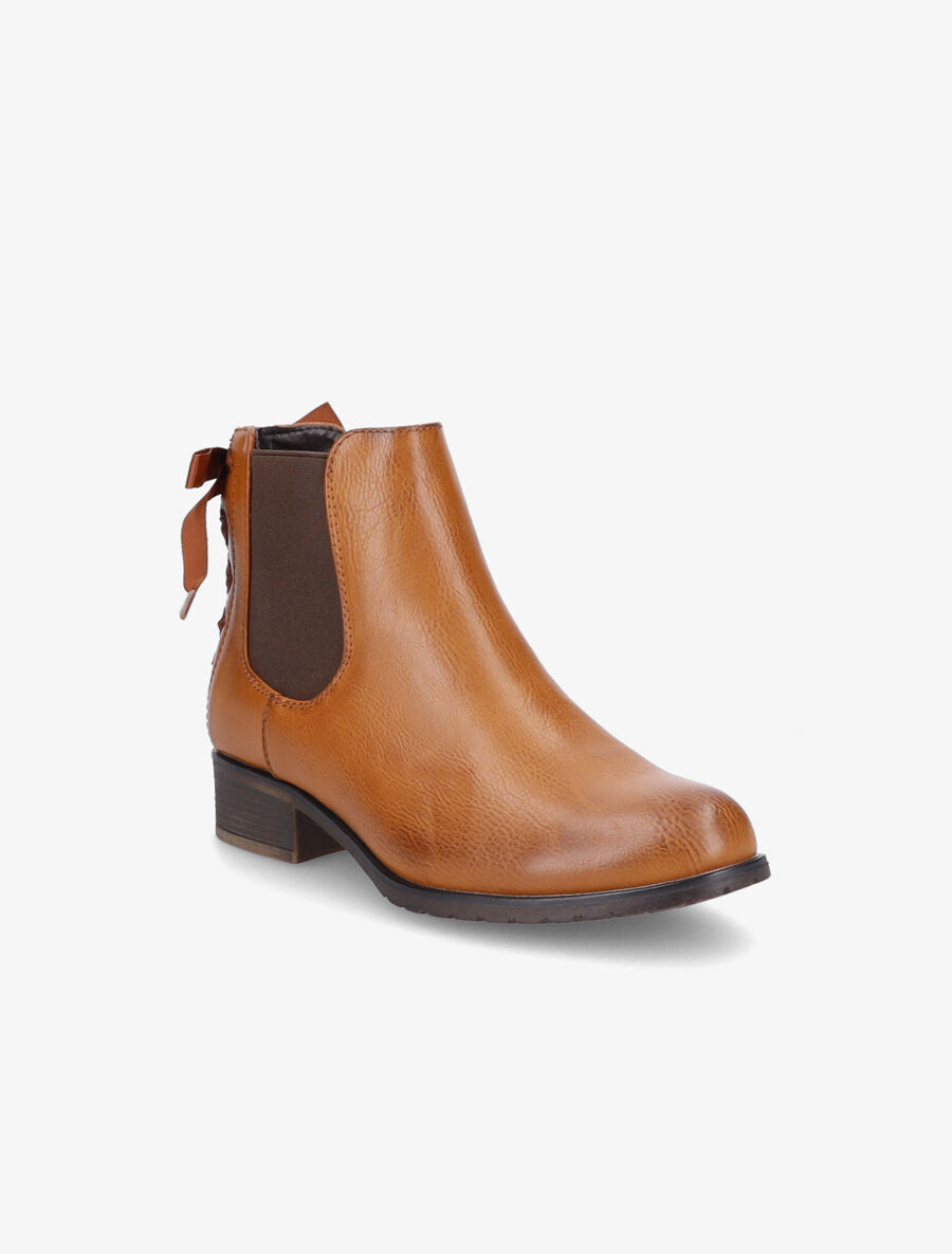 Bottines à contrefort corseté - Camel - 2