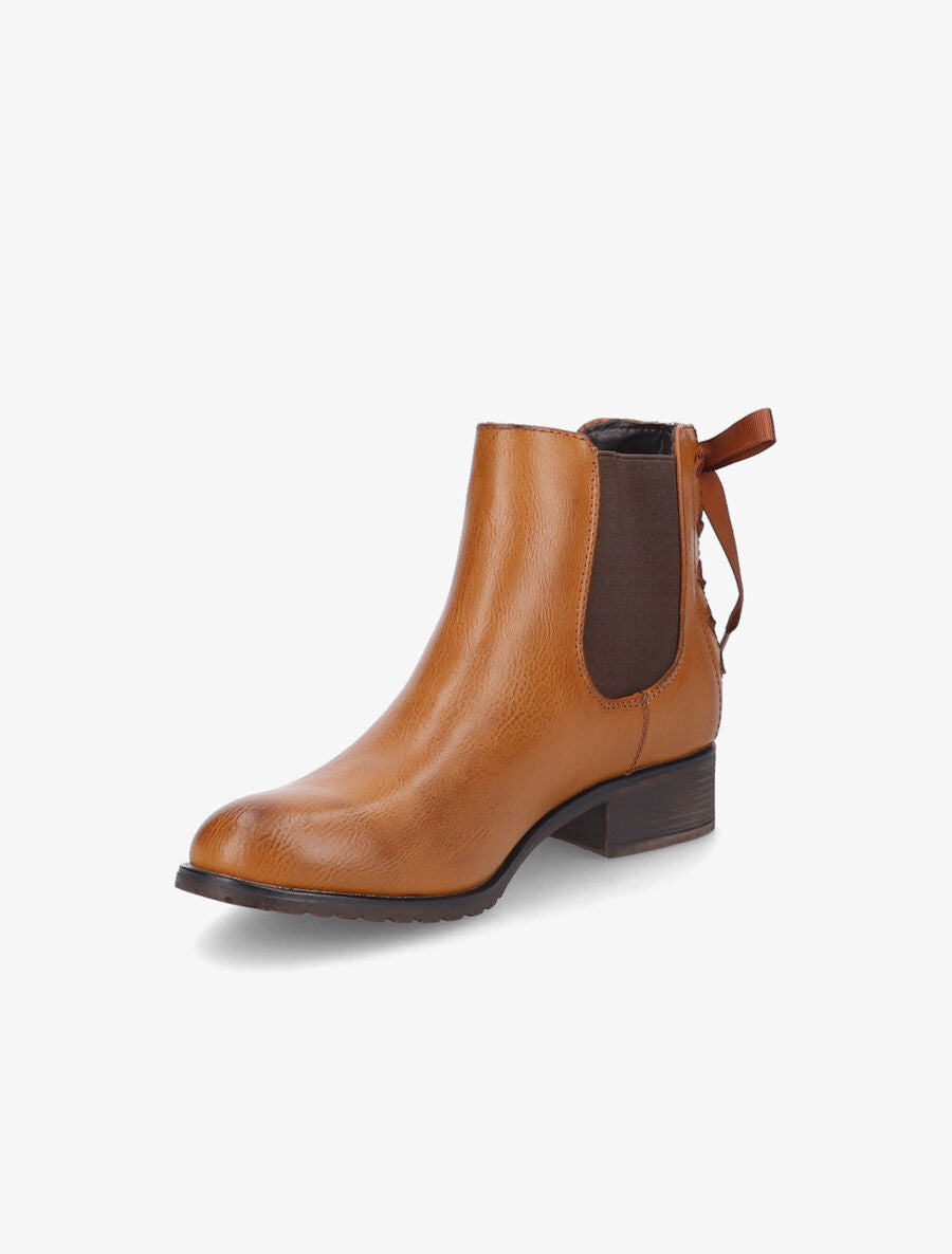 Bottines à contrefort corseté - Camel - 3