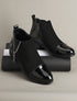 Bottines élastiquées à bout vernis - Noir - 1
