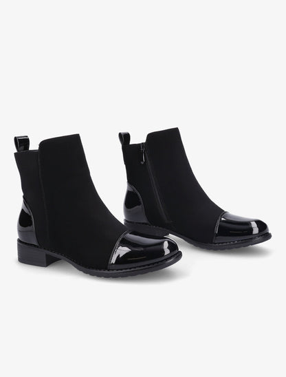 Bottines à bout vernis - Noir - 4