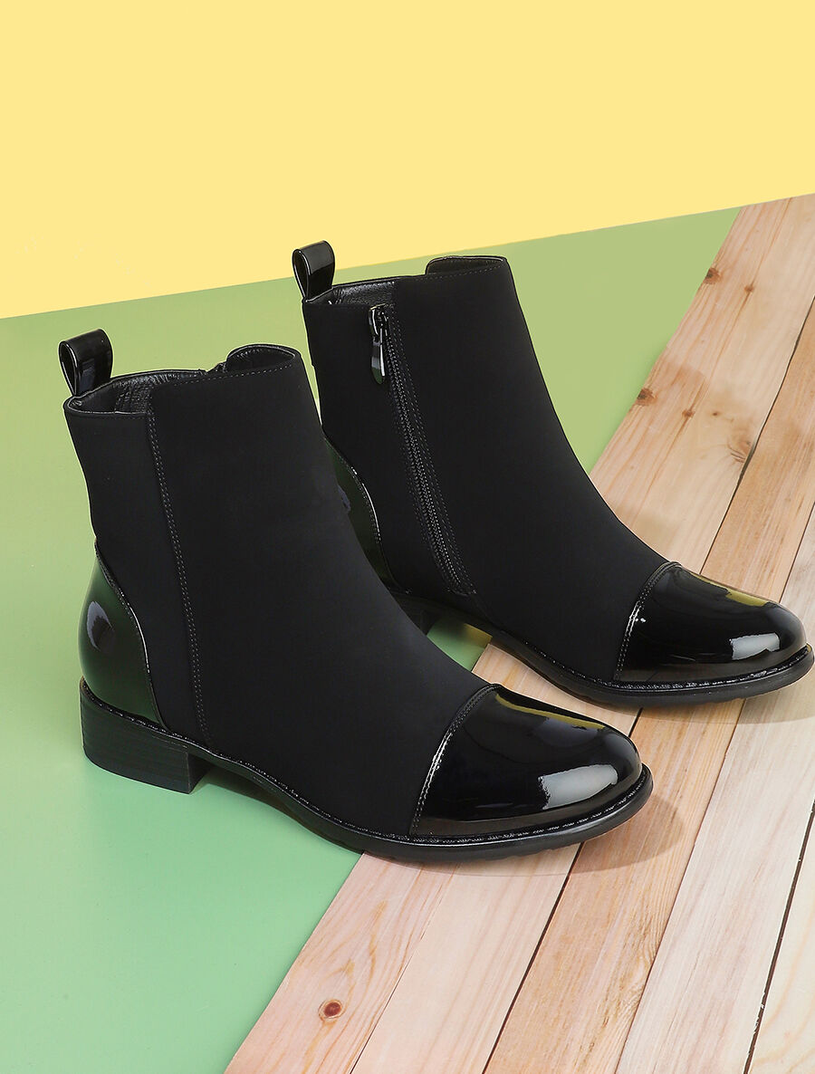 Bottines à bout vernis - Noir - 5