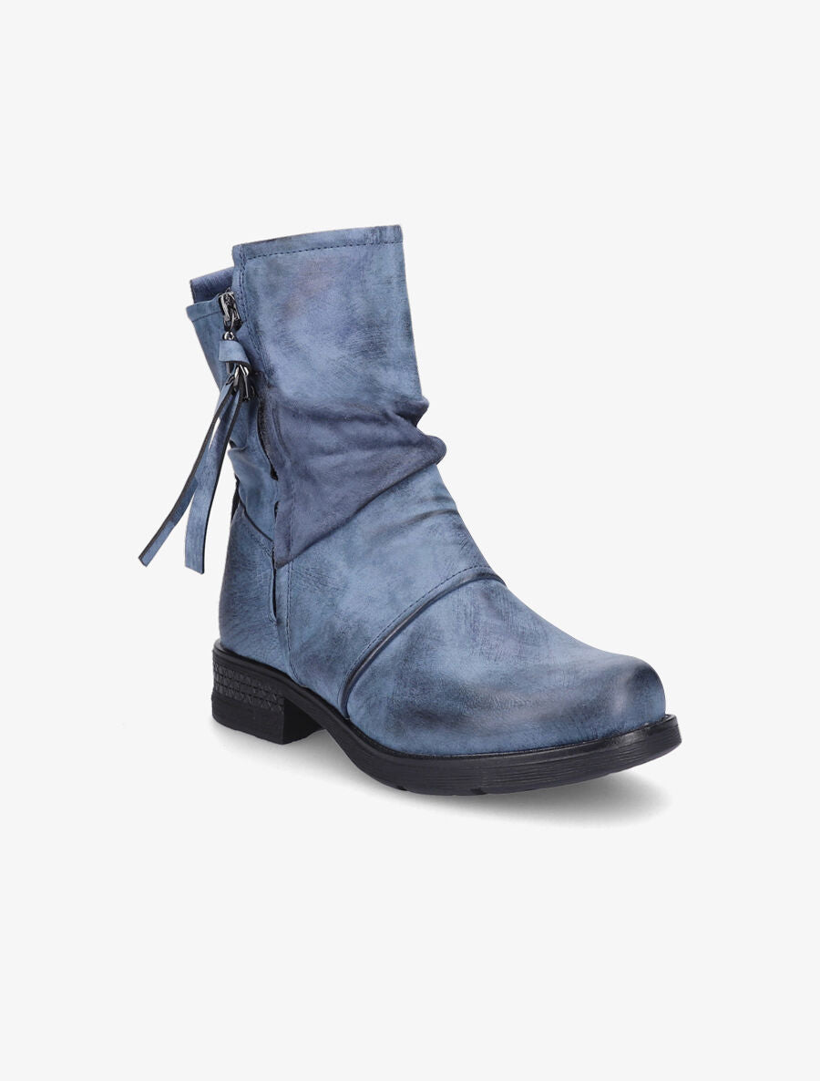 Boots montantes à contrefort python - Bleu - 2