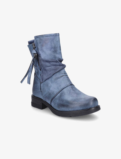 Boots montantes à contrefort python - Bleu - 2
