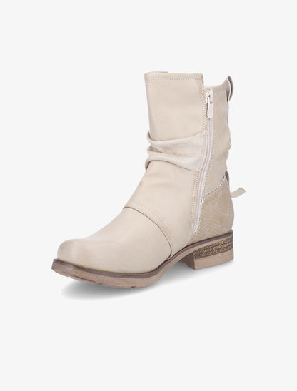 Boots montantes à contrefort python - Beige - 3