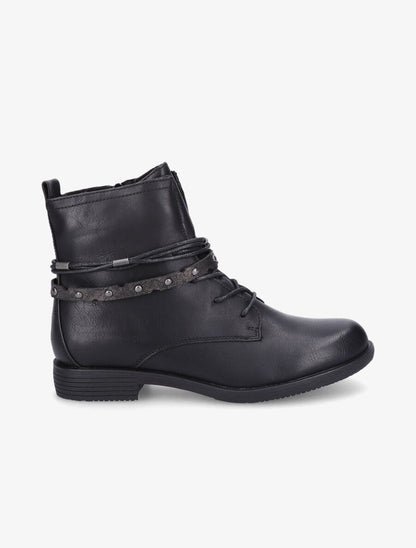 Bottines lacées à sangle irisée - Noir - 1