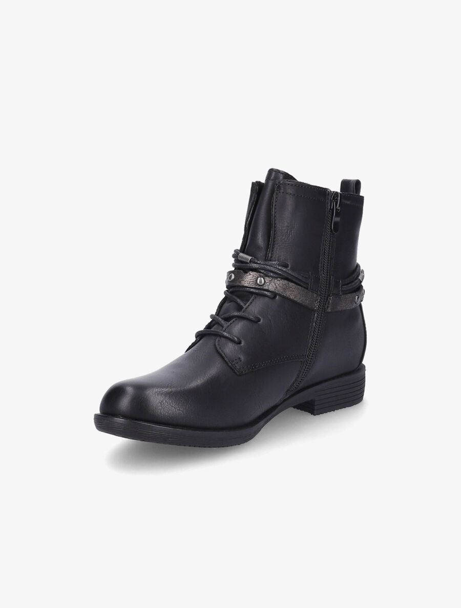 Bottines lacées à sangle irisée - Noir - 3