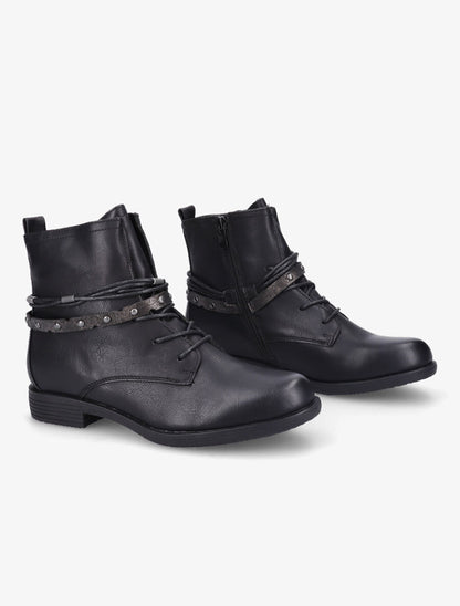 Bottines lacées à sangle irisée - Noir - 4