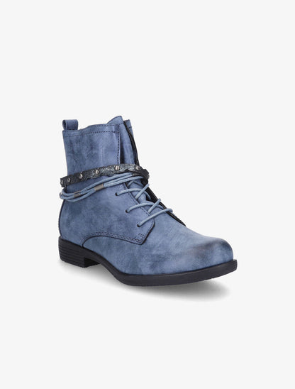 Bottines lacées à sangle irisée - Bleu - 2