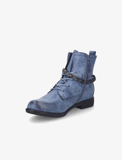 Bottines lacées à sangle irisée - Bleu - 3
