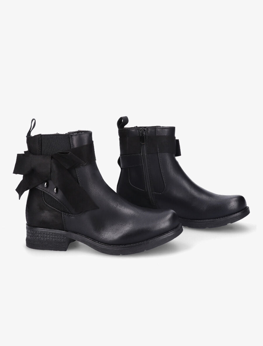 Boots montantes à noeud - Noir - 4