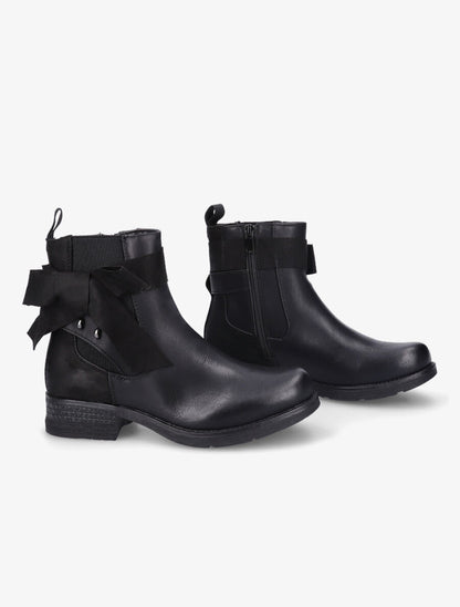 Boots montantes à noeud - Noir - 4