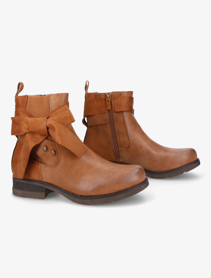 Boots montantes à noeud - Camel - 4