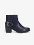 Bottines en simili et pompons décoratifs - Bleu - 1