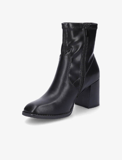 Bottines montantes en simili - Noir - 3