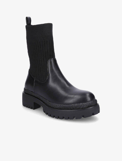 Boots bi-matière montantes - Noir - 2