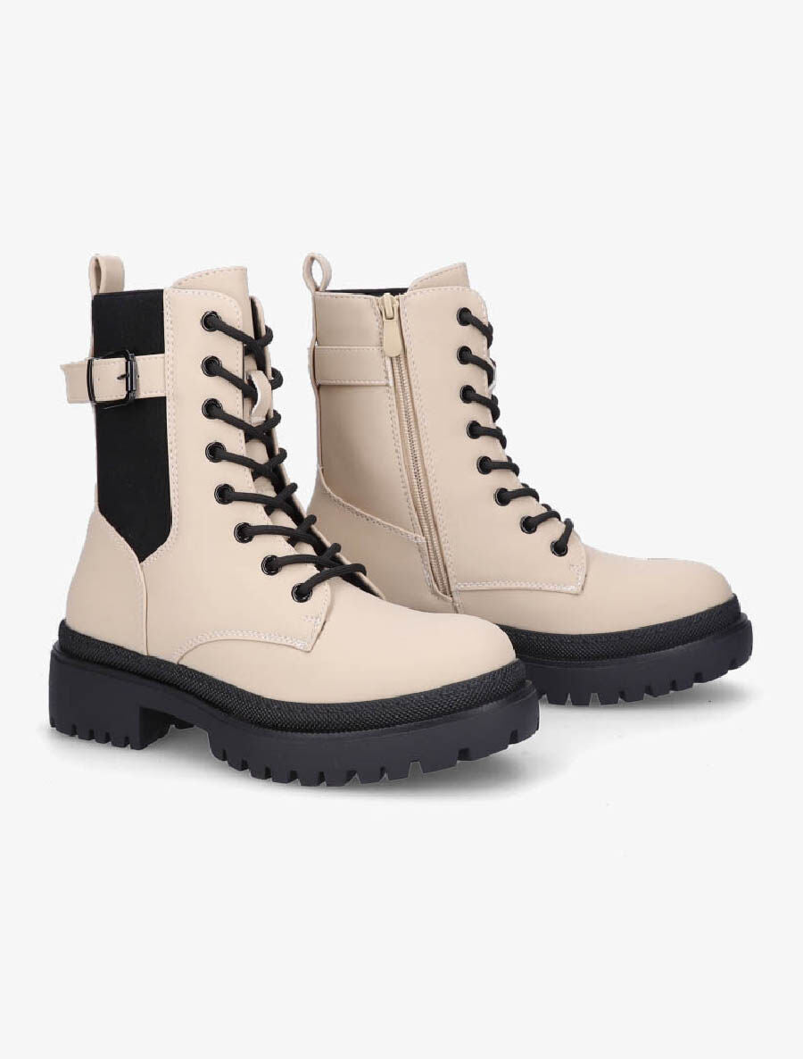 Rangers élastiquées à sangle - Beige - 4