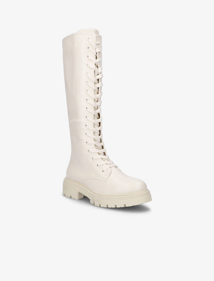 Bottes style rangers à lacets - Beige - 2