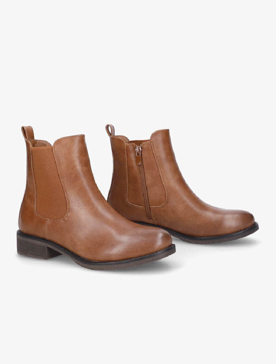 Bottines élastiquées - Camel - 4