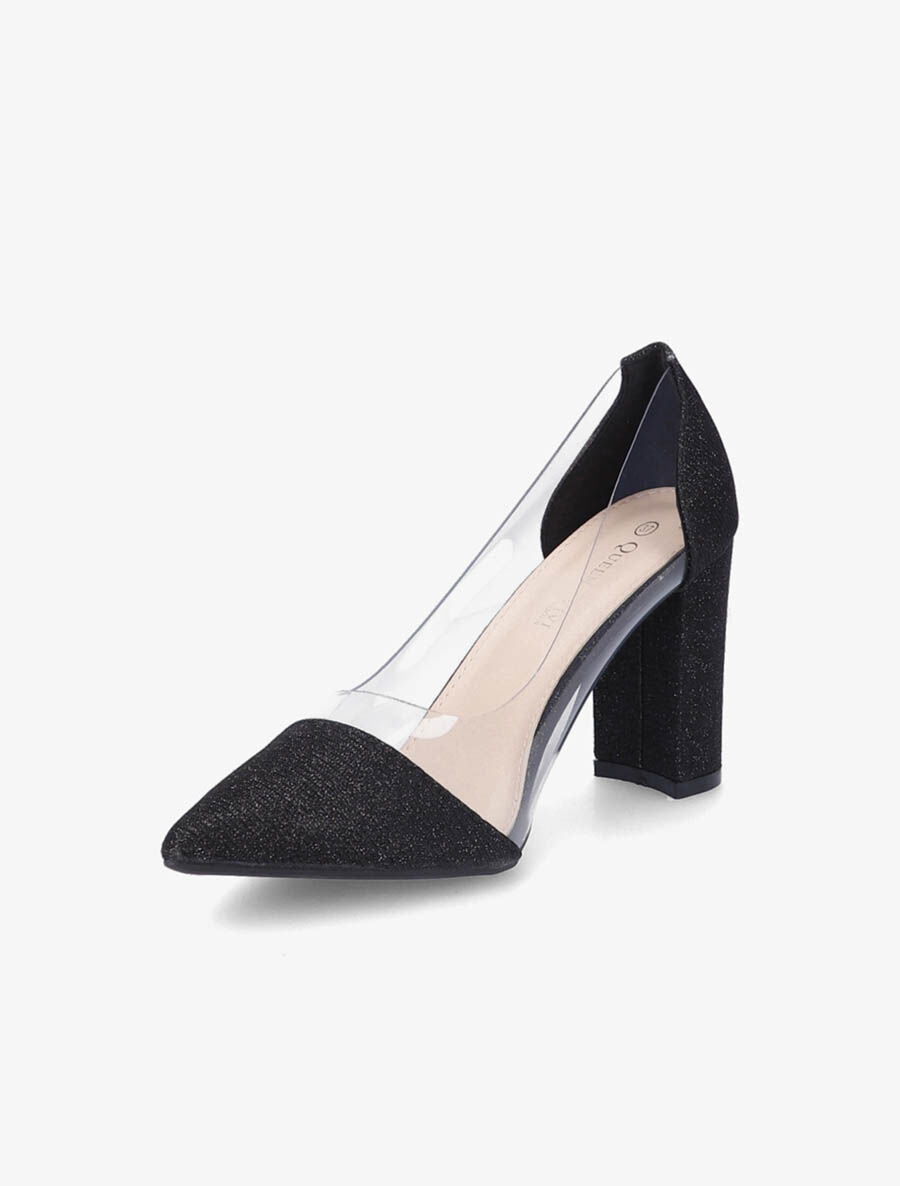 Escarpins en plexi à paillettes - Noir - 3