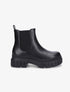 Bottines en simili à côté élastiqué - Noir - 1