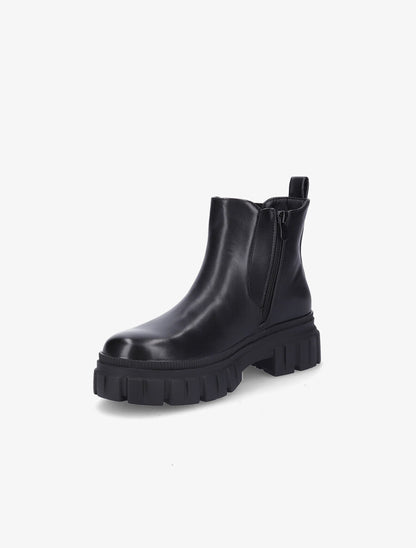 Bottines en simili à côté élastiqué - Noir - 3