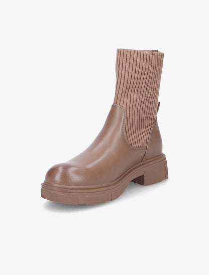 Boots bi-matière style motard - Taupe - 3